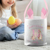 Springtime Magic, One Hop At A Time - Family Personalized Custom Bunny Basket, Tote With Bunny Ears - Easter Gift For Kids Egg Hunt, Family Members