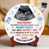 Custom Photo A Tiny Gift, A Huge Joy - Family Personalized Custom Ceramic Plate - Mother's Day, Baby Shower Gift, Gift For First Mom