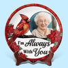 Custom Photo Love Never Fades, Only Grows - Memorial Personalized Custom Ceramic Plate - Sympathy Gift For Family Members