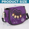 A Purse Full Of Love, A Heart Full Of Grandkids - Family Personalized Custom Leather Saddle Bag - Mother's Day, Gift For Mom, Grandma