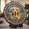 Custom Photo No Greater Companion, No Better Friend - Memorial Personalized Custom 3D Mosaic Faux Stained Glass Print Round Shaped Memorial Stone - Sympathy Gift For Pet Owners, Pet Lovers