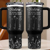 Friendship Blooms In The Heart - Bestie Personalized Custom Engraved 40oz Tumbler With Handle - Gift For Best Friends, BFF, Sisters
