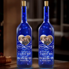 Custom Photo Together, Always & Forever - Couple Personalized Custom Blue Bottle Lamp - Gift For Husband Wife, Anniversary