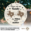 Long Distance We Will Always Be Connected By Heart - Family Personalized Custom Shaped 2 Layered Wood Christmas Ornament - Christmas Gift For Family Members