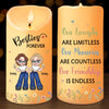 True Friends Till the End - Bestie Personalized Custom LED Candle - Gift For Best Friends, BFF, Sisters
