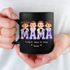 Our Hearts Belong To Mama - Family Personalized Custom Black Mug - Mother's Day, Gift For Mom, Grandma