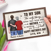 To My Son, With Pride And Love - Family Personalized Custom 2-Layered Wooden Plaque With Stand - Father's Day, Mother's Day, Gift For Son