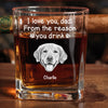 Custom Photo From The Reasons You Drink - Dog & Cat Personalized Custom Whiskey Glass With Cigarette Holder - Father's Day, Gift For Dad, Pet Owners, Pet Lovers