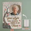 Custom Photo Every Time It Shines, Know My Heart Is Near - Memorial Personalized Custom Linen Bedside Table Lamp - Sympathy Gift For Family Members