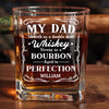 Bourbon’s Got Flavor, But Dad’s Got Soul - Family Personalized Custom Whiskey Glass With Cigarette Holder - Father's Day, Gift For Dad, Grandpa