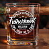 You Age Like Fine Whiskey - Family Personalized Custom Whiskey Glass With Cigarette Holder - Father's Day, Gift For Dad, Grandpa