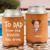 Custom Photo Cheers To Chaos - Family Personalized Custom Leather Can Cooler - Father's Day, Gift For Family Members, Dad, Grandpa