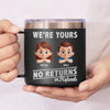 Fatherhood, No Return Policy Since Day One - Family Personalized Custom 14oz Stainless Steel Tumbler With Handle - Father's Day, Gift For Dad, Grandpa