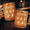 This Awesome Grandpa Belongs To His Crew - Family Personalized Custom Wooden Mug - Father's Day, Gift For Dad, Grandpa