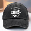 Papa’s Love, Wrapped Around Our Little Hands - Family Personalized Custom Vintage Washed Denim Baseball Cap - Father's Day, Gift For Dad, Grandpa