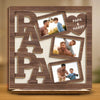 Custom Photo My Favorite Moments Are With Papa - Family Personalized Custom Shaped 2-Layered Wooden Plaque With Flat Stand - Father's Day, Gift For Dad