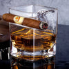 To Dad, From The Reasons You Drink - Family Personalized Custom Whiskey Glass With Cigarette Holder - Father's Day, Gift For Dad, Grandpa