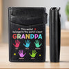 Forever Reaching For You - Family Personalized Custom RFID Blocking Leather Card Holder Wallet - Father's Day, Gift For Dad, Grandpa
