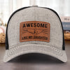 Tiny Hands, Big Love - Family Personalized Custom Leather Patch Hat - Father's Day, Gift For Dad, Daughter