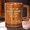 A Forever Kind Of Love - Couple Personalized Custom Wooden Mug - Gift For Husband Wife, Anniversary