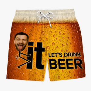 Custom Photo Liquid Therapy In Progress - Family Personalized Custom Tropical Hawaiian Aloha Men Beach Shorts - Summer Vacation Gift For Yourself, Family Members, Best Friends