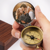 Custom Photo Love Rides With You - Couple Personalized Custom Compass - Gift For Husband Wife, Anniversary