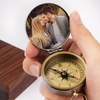 Custom Photo Your Smile Is My Favorite Destination - Couple Personalized Custom Compass - Gift For Husband Wife, Anniversary