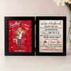 My Heart Belongs To You - Couple Personalized Custom Double Frame Flower Shadow Box - Gift For Husband Wife, Anniversary