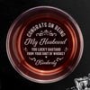 Custom Photo Cheers To The Man Who Won The Jackpot - Couple Personalized Custom Whiskey Glass With Bottom And Side Engraving - Gift For Husband Wife, Anniversary