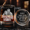 Custom Photo Keep Doing What You Do Best - Couple Personalized Custom Whiskey Glass With Bottom And Side Engraving - Gift For Husband Wife, Anniversary