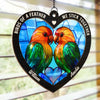 Lovebirds For Life - Couple Personalized Window Hanging Suncatcher Ornament - Gift For Husband Wife, Anniversary