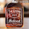 Living The Retired Life - Coworker Personalized Custom Whiskey Bottle - Appreciation, Retirement Gift For Coworkers, Work Friends, Colleagues