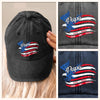 Forever Papa - Family Personalized Custom Vintage Washed Denim Baseball Cap US - 4th Of July, Gift For Dad, Grandpa
