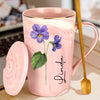 Bloom With Grace - Family Personalized Custom 14oz Marble Mug - Gift For Yourself, Best Friends, Siblings, Family Members