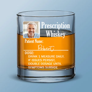 Photo personnalisée : votre prescription pour vous détendre, papa - Verre à whisky personnalisé en famille - Fête des pères, cadeau pour papa, grand-père