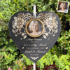 Custom Photo Always In My Heart - Memorial Personalized Memorial Garden Slate & Hook - Sympathy Gift For Family Members