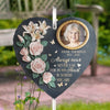 Custom Photo Gone But Not Forgotten - Memorial Personalized Memorial Garden Slate & Hook - Sympathy Gift For Family Members