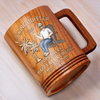 From Deadlines To Lifelines, Cheers - Coworker Personalized Custom Wooden Mug - Appreciation, Retirement Gift For Coworkers, Work Friends, Colleagues