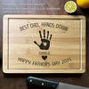 Best Dad, Hands Down - Family Personalized Custom Engraved Wooden Cutting Board - Father's Day, Gift For Dad, Grandpa
