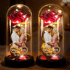 Custom Photo Light Up Eternal Rose In Glass Dome - Personalized Anniversary Wedding Gifts For Husband And Wife, Him And Her - Forever Yours, Forever Mine