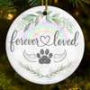 Ornament - Ceramic Round Shaped - Christmas Memorial Sympathy Gifts For Dogs, Cats - Love Knows No Goodbye