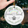 Ornament - Ceramic Round Shaped - Christmas Memorial Sympathy Gifts For Dogs, Cats - Love Knows No Goodbye