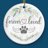 Ornament - Ceramic Round Shaped - Christmas Memorial Sympathy Gifts For Dogs, Cats - Love Knows No Goodbye