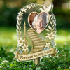 Custom Photo Stain Glass Style Acrylic Garden Stake - Personalized Memorial Sympathy Gifts For Loss Of Mom, Dad - Heartstrings Never Break