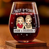Custom Wine Glass - Personalized Best Friend Birthday Gifts For Women - Friends Don’t Let Friends Drink Alone
