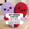 Custom Crochet Heart Plush - Personalized Best Friend Birthday Gifts For Women - Friendship Served With Smiles