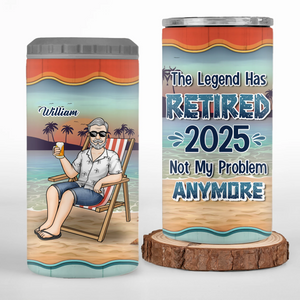Custom 4 In 1 Can Cooler Tumbler - Personalized Retirement Gifts For Women, Men - Goodbye Tension, Hello Pension