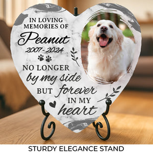 Custom Photo You Leave Pawprints In Our Hearts - Memorial Personalized Custom Heart Shaped Memorial Stone - Sympathy Gift For Pet Owners, Pet Lovers