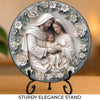 Faith, Hope, And Love - Family Personalized Custom 3D Effect Printed Round Shaped Stone With Stand - Gift For Family Members