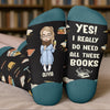 Chaussettes personnalisées - Cadeaux littéraires personnalisés pour les amoureux des livres, les rats de bibliothèque et les lecteurs - Thé, livres, répétition